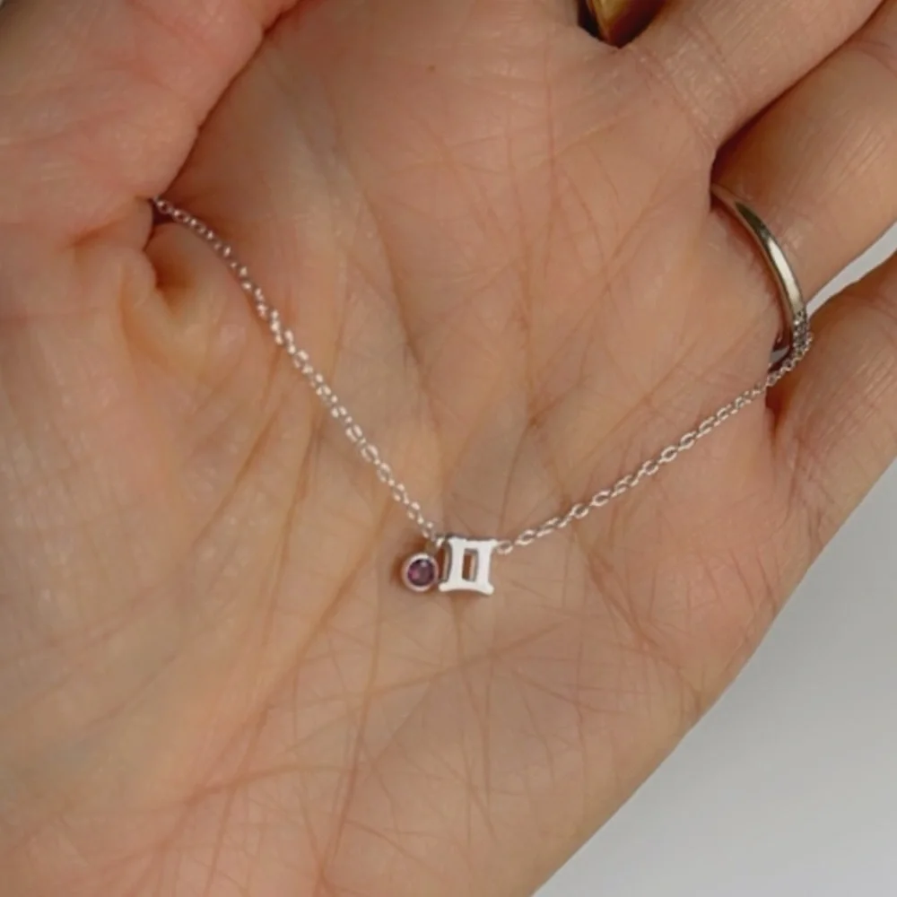 Sterling Silver Alexandrite Gemini Necklace